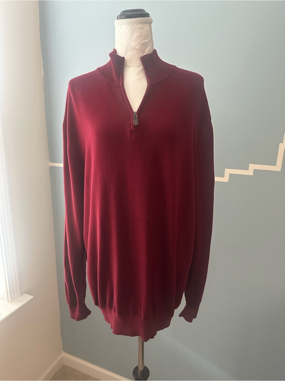 Jos. A. Bank Men's Zip-Front Sweater in Burgundy